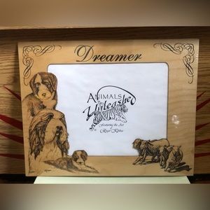 Old English Sheepdog Wood Picture Mat & Art Print by Roger Kibbee